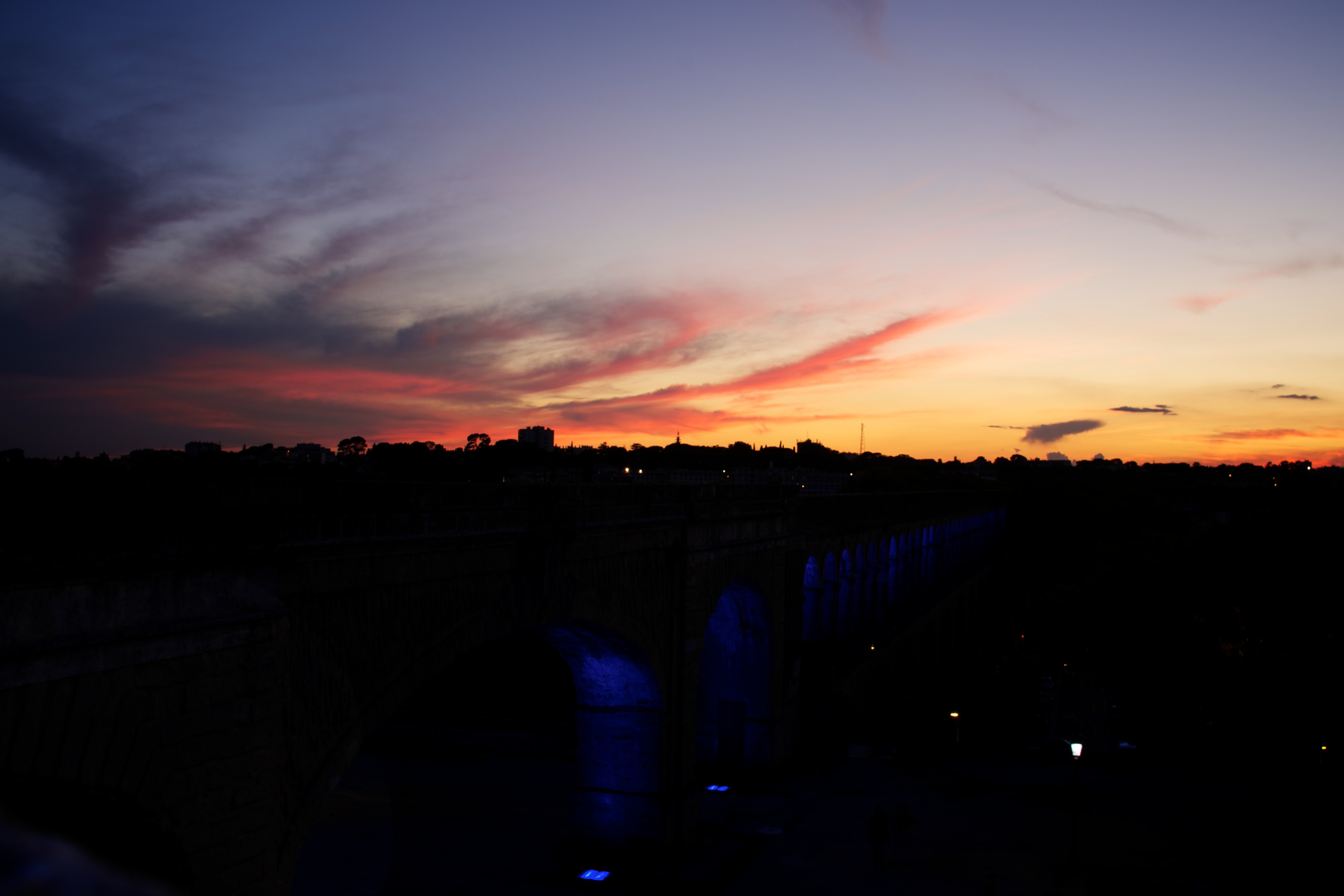 Couché de soleil sur les arceaux